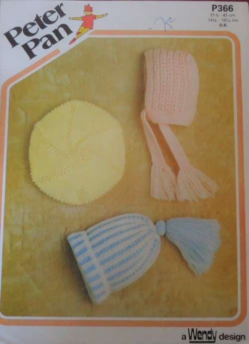 PETER PAN P366 HATS FOR TODDLERS - SIZE 143/4 -16 1/2` OR 37.5 - 42 CM