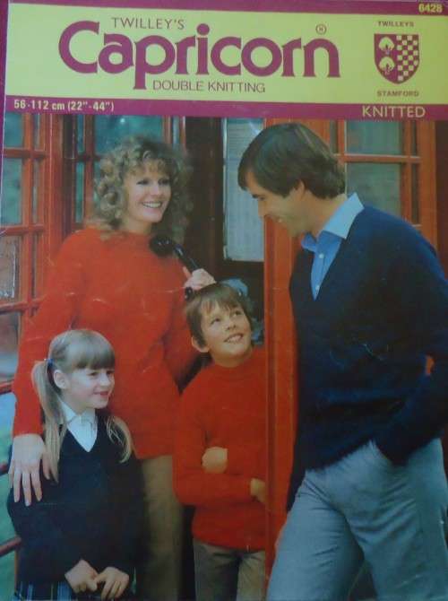 TWILLEY`S CAPRICORN # 6428 DBL KNITTED FAMILY SWEATERS  SIZES 22 - 44`