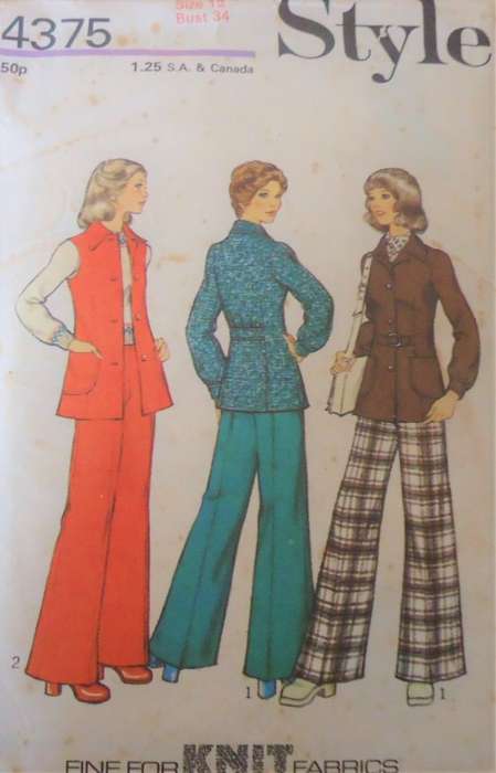 STYLE 4375 -UNLINED JACKET & PANTS SIZE 12 BUST 34` SEE LISTING