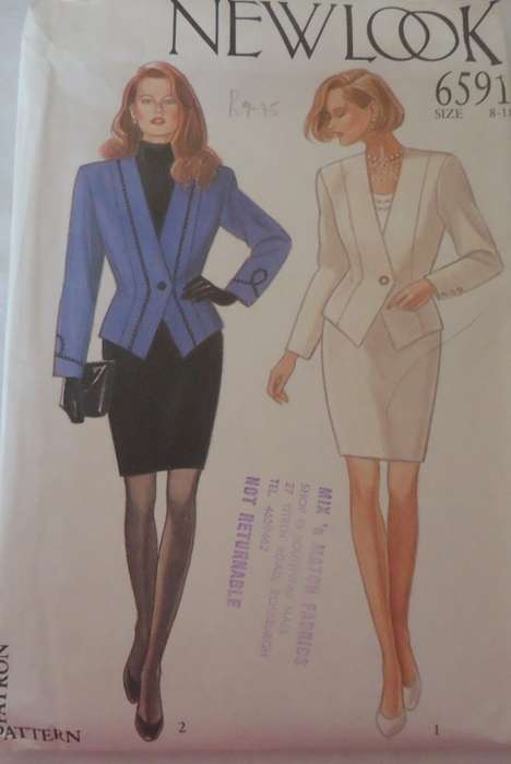 NEW LOOK PATTERNS 6591 TWO PIECE DRESS SIZES 8-18 COMPLETE-UNCUT-F/FOLDED