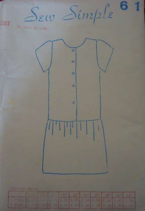 SEW SIMPLE PATTERNS #61 COTTAGE DRESS SIZE 40` OR 102 CM COMPLETE