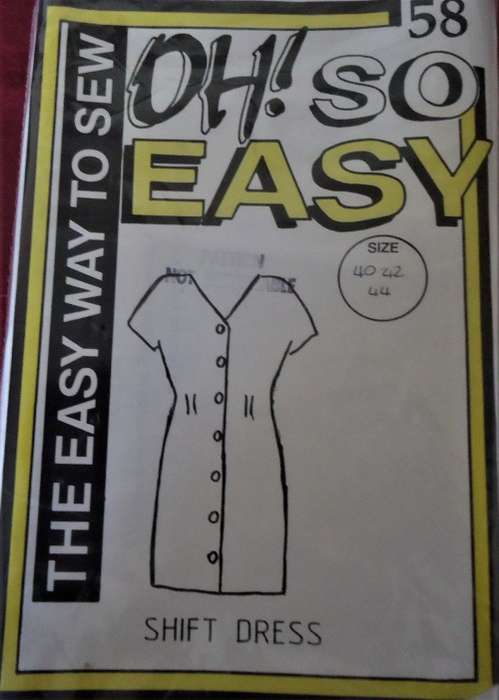 OH SO EASY  PATTERN 58 SHIFT DRESS  SIZE 36-38-40  PATTERN COMPLETE