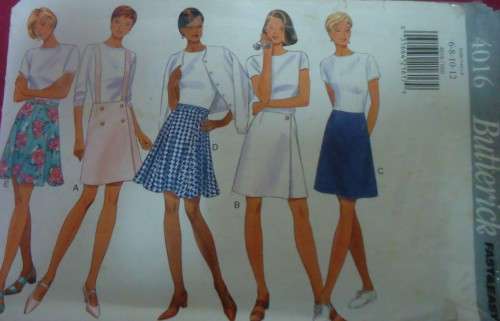 BUTTRICK PATTERNS 4016 SET OF SKIRTS SIZE 6-8-10-12 COMPLETE