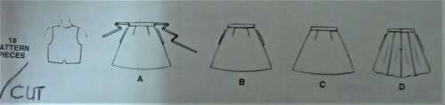 McCALLS 7673 GIRL`S LINED WAISTCOAT & SKIRTS SIZE 10-12-14 YEARS COMPLETE