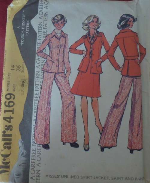 VINTAGE /McCALLS 4169 JACKET-SKIRT PANTS SIZE 14 BUST 36" COMPLETE-UNCUT-F/FOLDED