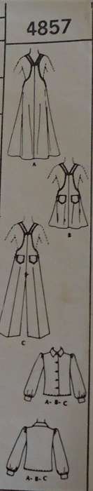 McCALLS 4857 GIRLS OVERALLS-PINAFORE-BLOUSE SIZE 6 YEARS BREAST 64 CMCOMPLETE