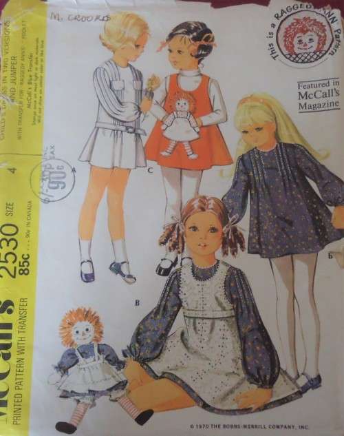 McCalls 2530 GIRLS DRESS & PINAFORE SIZE 4 YEARS-COMPLETE-UNCUT-F/FOLDED