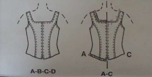 McCalls 2249 LINED BUSTIER TOPS SIZE D=12-14-16 COMPLETE &CUT TO SIZE 14