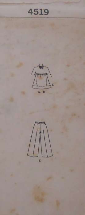 McCalls 4519 GIRL'S DRESS-TOP-PANTS SIZE 6 YEARS COMPLETE