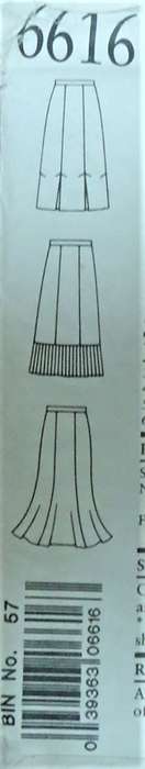 NEW LOOK PATTERNS 6616 PLEATED & FLARED SKIRTS SIZES 8 - 18 COMPLETE-UNCUT-F/FOLDED