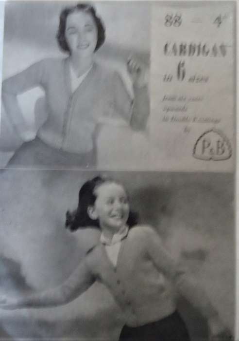 PATONS P & B WOOLS 88  CARDIGAN IN 6 SIZES - 8 A5 PAGES