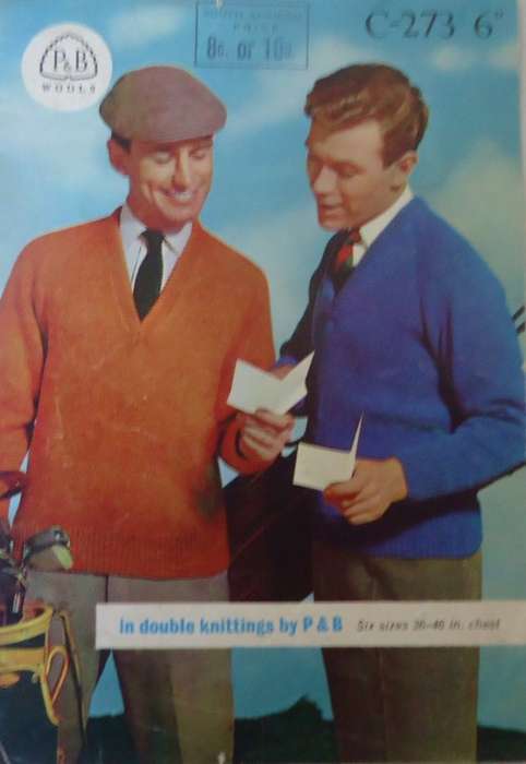 PATONS P & B WOOLS C-273  RAGLAN STOCKING STITCH SWEATER IN DOUBLE KNIT 6 SIZES 38 - 46`- 4 A5 PAGES
