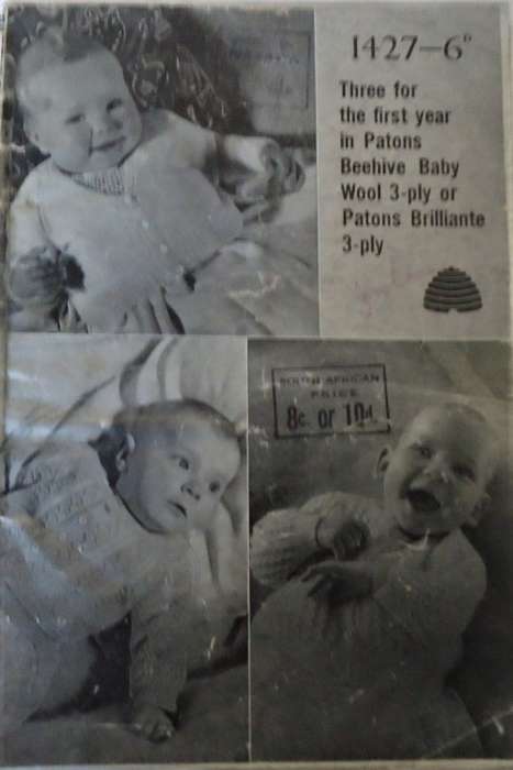 PATONS P & B WOOLS 1427 THREE FOR THE FIRST YEAR  IN PATONS BEEHIVE BABY WOOL- 8 A5 PAGES