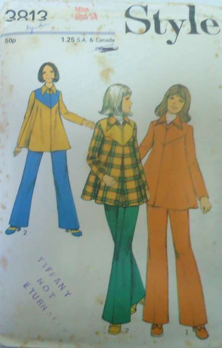 VINTAGE STYLE 3813 COAT & PANTS SIZE 12 BUST 34` COMPLETE-UNCUT-F/FOLDED