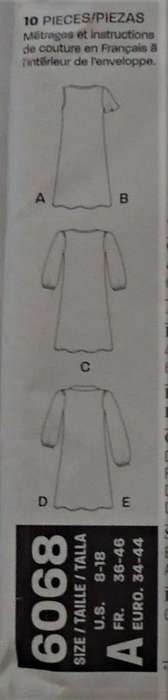NEW LOOK PATTERNS 6068 SET OF DRESSES SIZE 8 - 18 COMPLETE-UNCUT-FOLDED