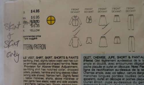 BUTTERICK 4245 BUSYBODIES - SKIRT & SHIRT ONLY SUPPLIED - SIZES 7-8-10 YEARS