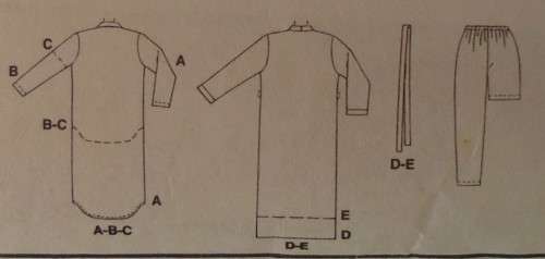 McCALLS 9086  KIDS ROBE-NIGHTSHIRT-TOP-PULL ON PANTS-SHORTS SIZE 10-12-14 YEARS COMPLETE