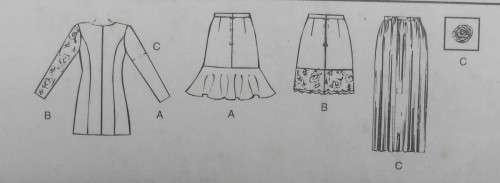 McCALLS 7406 UNLINED JACKET & SKIRT SIZE 8-10-12 COMPLETE-UNCUT-F/FOLDED