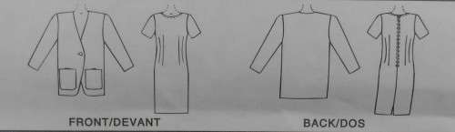 McCALLS 8594 UNLINED JACKET & DRESS SIZE 8-10-12 COMPLETE-UNCUT-F/FOLDED