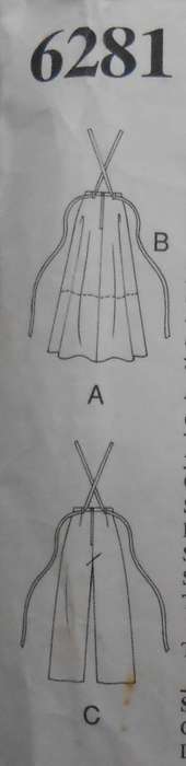 NEW LOOK PATTERNS 6281 DUNGAREES-SKIRT & SUSPENDERS SIZE 6-16 COMPLETE-PART CUT