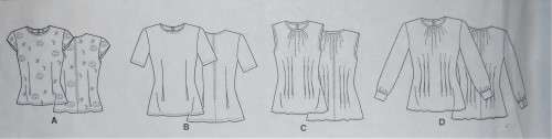BUTTERICK B5988 SET OF TOPS SIZE B5 8-10-12-14-16-18 COMPLETE-UNCUT-F/FOLDED