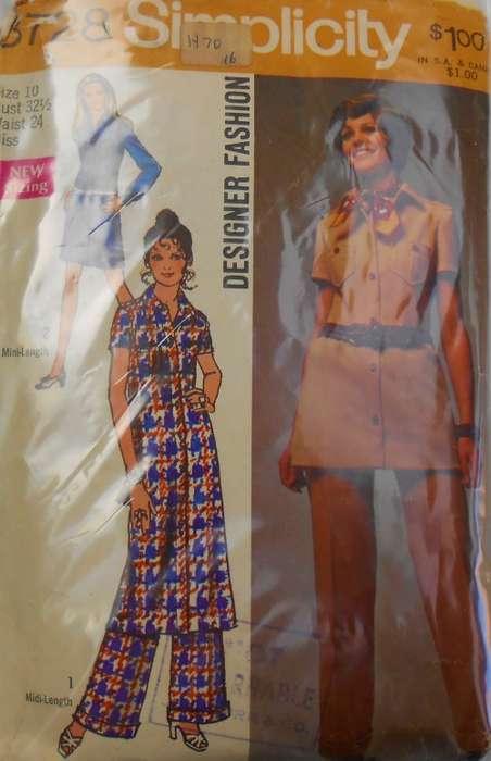 SIMPLICITY 8728 DRESS-TUNIC-PANTS SIZE 10 BUST 32 1/2 COMPLETE-ZIPLOC BAG
