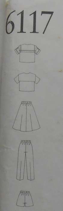 NEW LOOK PATTERNS 6117 GIRLS TOPS-SKIRT-PANTS-SHORTS SIZE 3-9 YEARS COMPLETE-PART CUT