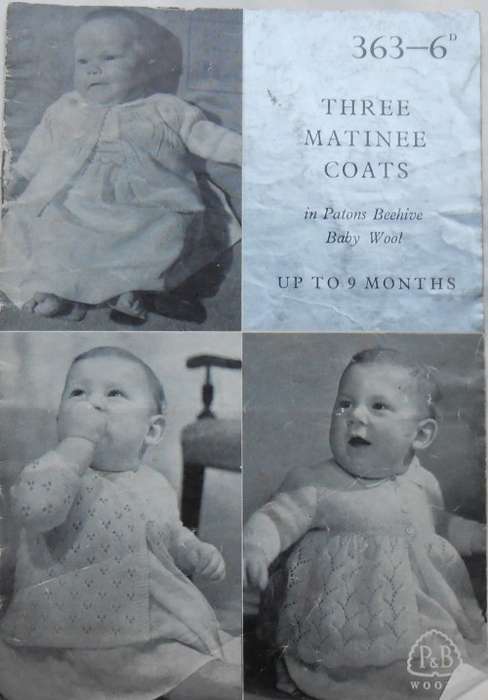 P&B  #363 `THREE MATINEE COATS FOR TUP TO 9 MONTHS`