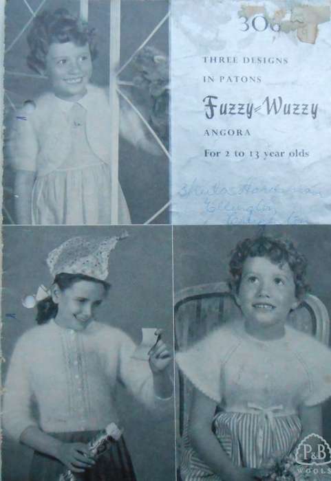 PATONS 306 - 3 DESIGNS IN PATONS FUZZY WUZZY ANGORA FOR 2 - 13 YEAR OLDS