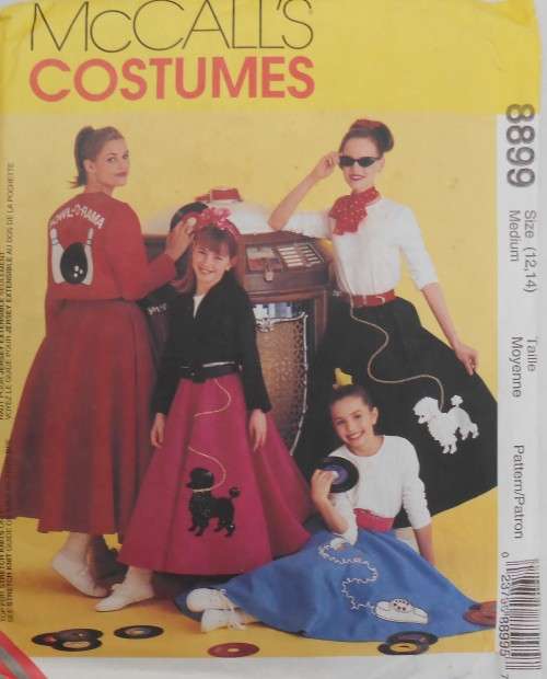 McCALLS COSTUMES 8899 COSTUME-SKIRT-JACKET-SCARF-APPIQUE  SIZE 7-8-10 YEARS COMPLETE-PART CUT