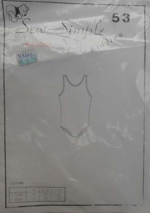 SEW SIMPLE PATTERNS #53 LEOTARD  SIZE BUST 30 OR 76 CM