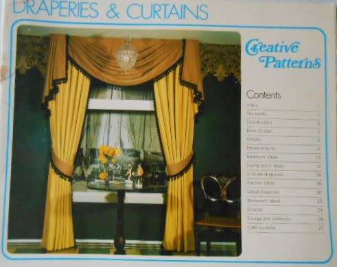 DRAPERIES & CURTAINS- CREATIVE PATTERNS -28 PAGE SOFT COVER WITH PATTERNS