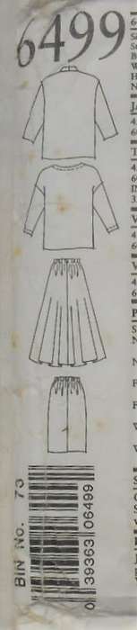 NEW LOOK PATTERNS 6499 SKIRT-TOP SIZE 8-20 SEE LISTING
