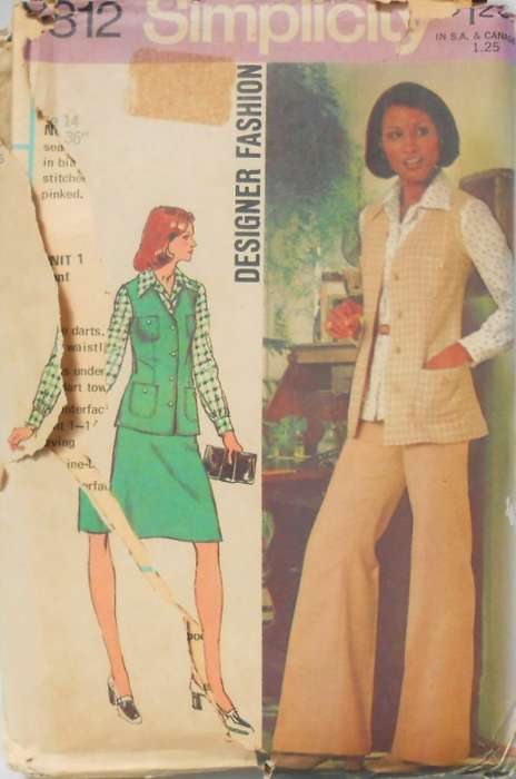 SIMPLICITY 5812 UNLINED VEST-BLOUSE-SKIRT-PANTS SIZE 14 BUST 36-COMPLETE-ZIPLOC