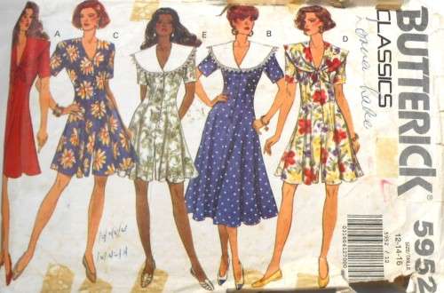 BUTTERICK 5952 DRESS & CULOTTE DRESS SIZE 12-14-16 COMPLETE