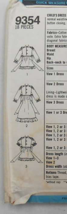 SIMPLICITY 9354 GIRLS DRESS IN 2 LENGTHS SIZE 5 YEARS COMPLETE-UNCUT-F/FOLDED