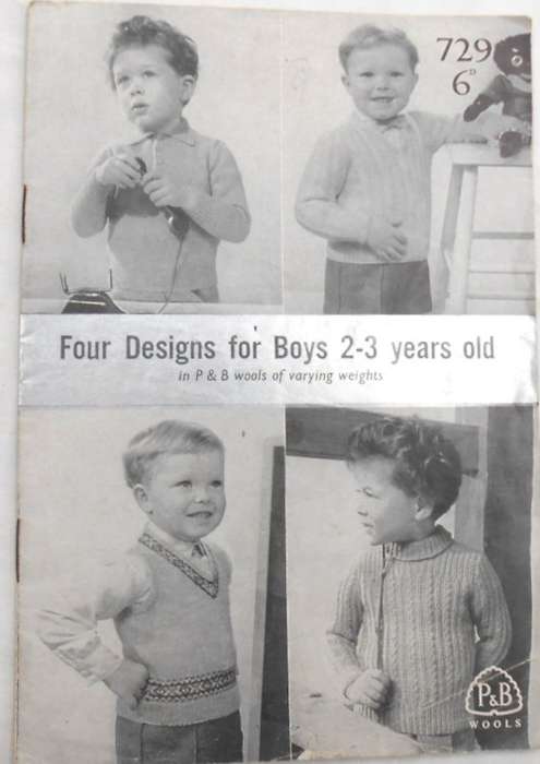 P&B WOOLS/PATONS 729 FOUR DESIGNS FOR BOYS 2-3 YEARS