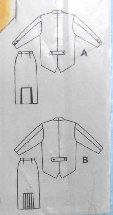 BURDA 6299 LOOSE FITTING JACKET & SKIRT SIZE 8-20 COMPLETE-UNCUT-F/FOLDED