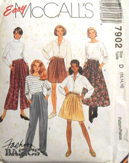 McCALLS 7902 SKIRT & CULOTTES IN 2 LENGTHS SIZE 10-12-14-COMPLETE
