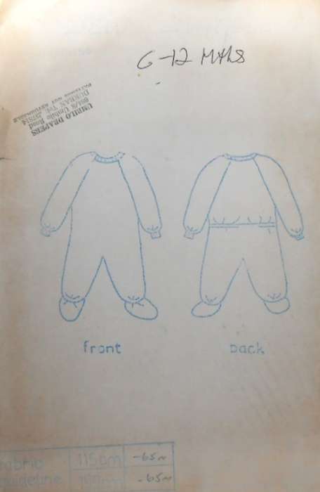 SEW SIMPLE PATTERNS  1260 BABY GRO  SIZE 12-18 MONTHS