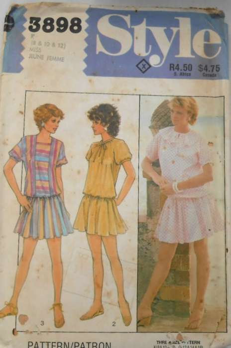 STYLE 3898 PULLOVER DRESS SIZE 8-10-12 COMPLETE