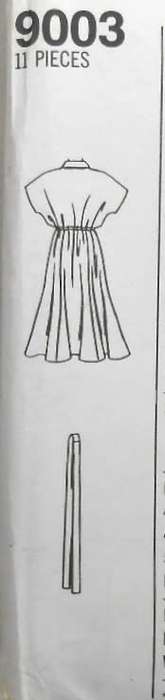 SIMPLICITY 9003 LOOSE FITTING PULLOVER DRESS + BELT SIZE 12-14-16 COMPLETE-UNCUT-F/FOLDED