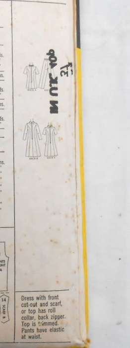 VINTAGE McCALLS 2748 DRESS-TOP-PANTS SIZE 14 1/2 BUST 37-SEE LISTING