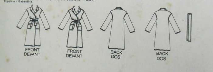 BUTTERICK 3925 COAT & BELT SIZES 10 COMPLETE-COVER CUT-ZIPLOC