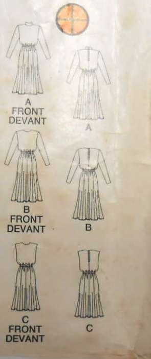 BUTTERICK 4035 LOOSE FITTING DRESS SIZE 12-14-16 COMPLETE- CUT TO SIZE 16