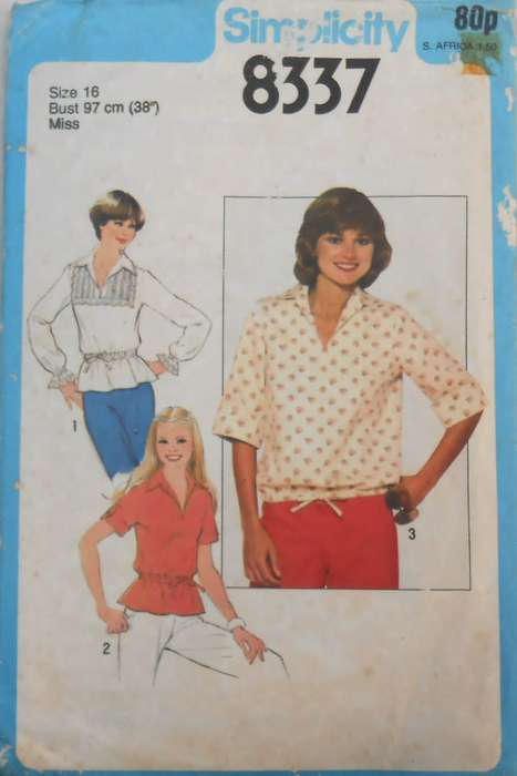 SIMPLICITY 8337 PULLOVER TOP SIZE 16 BUST 97 CM COMPLETE