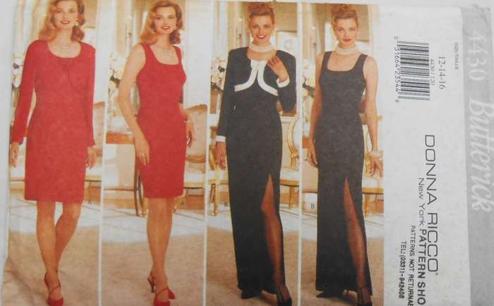 BUTTERICK 4430 STUNNING SEMI FITTED LINED DRESS & JACKET SIZE 12-14-16 CUT TO 14/16