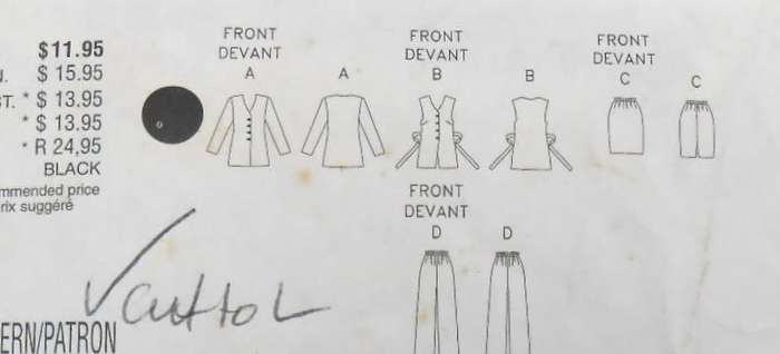 BUTTERICK 4451 TOP-SKIRT-PANTS SIZE L-XL COMPLETE-CUT TO L ( 16-18)