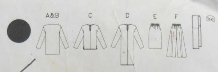 BUTTERICK 4996 JACKET-DRESS-TOP-SKIRT-CULOTTES-SASH-HEADBAND SIZE XS-S-M (CUT TO M 12-14) COMPLETE