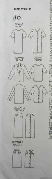 VOGUE AMERICAN DESIGNER PERRY ELLIS 1694 JACKET-DRESS-TOP-SKIRT  SIZE 10 COMPLETE